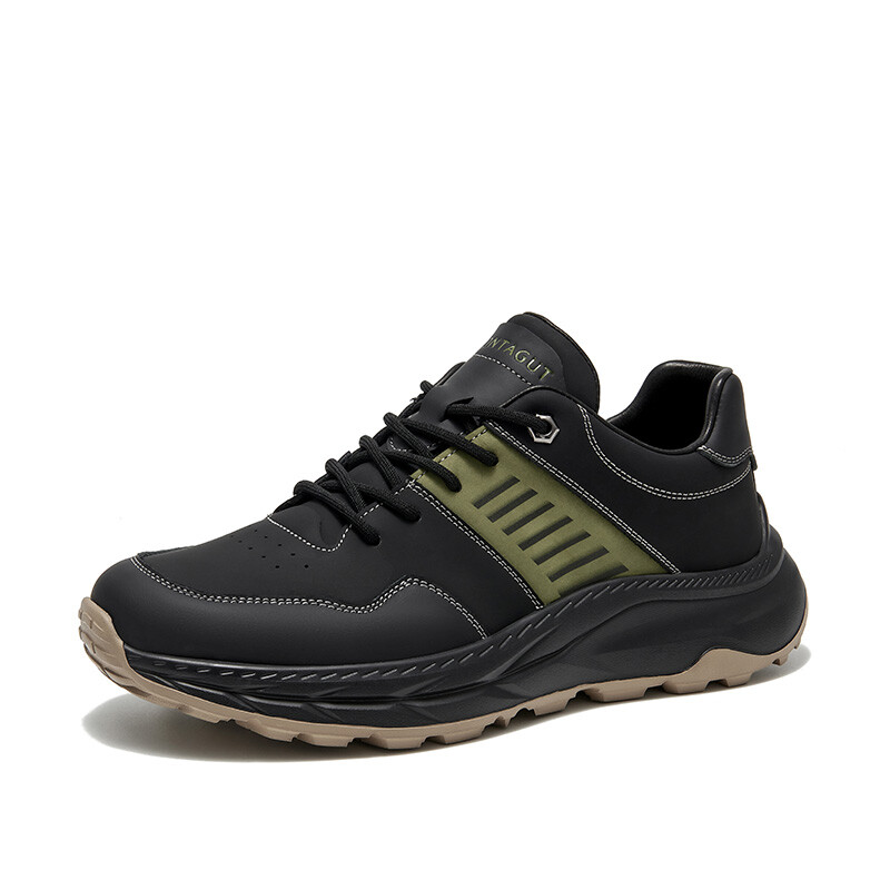 Кроссовки Montague Lifestyle Shoes Men Low-top, черный/зеленый — фото 2