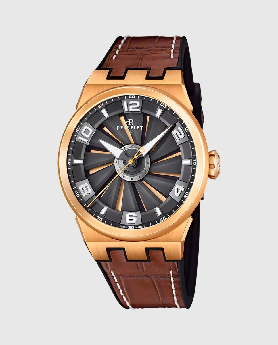 

A4064/A Мужские часы Turbine Evo из коричневого каучука Perrelet, коричневый
