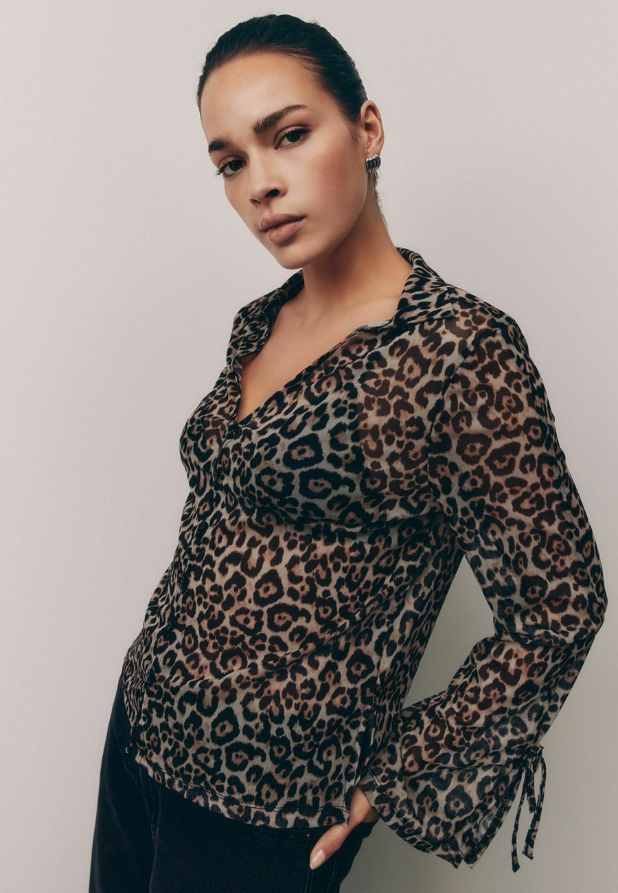 

Блуза Next REGULAR FIT LONG SLEEVE, Leopard Print/Black