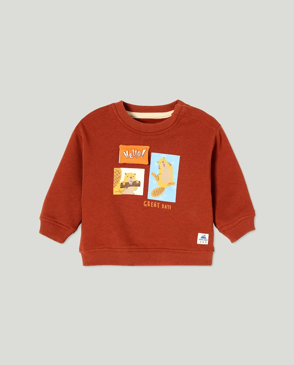 

3D Закрытая толстовка для маленького мальчика Baby El Corte Inglés, терракотовый