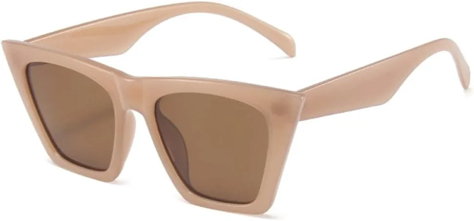 

Модные солнцезащитные очки «кошачий глаз» для женщин, трендовые женские солнцезащитные очки коричневого цвета, защита от ультрафиолета UV400 LXLHWN, C6brown-brown