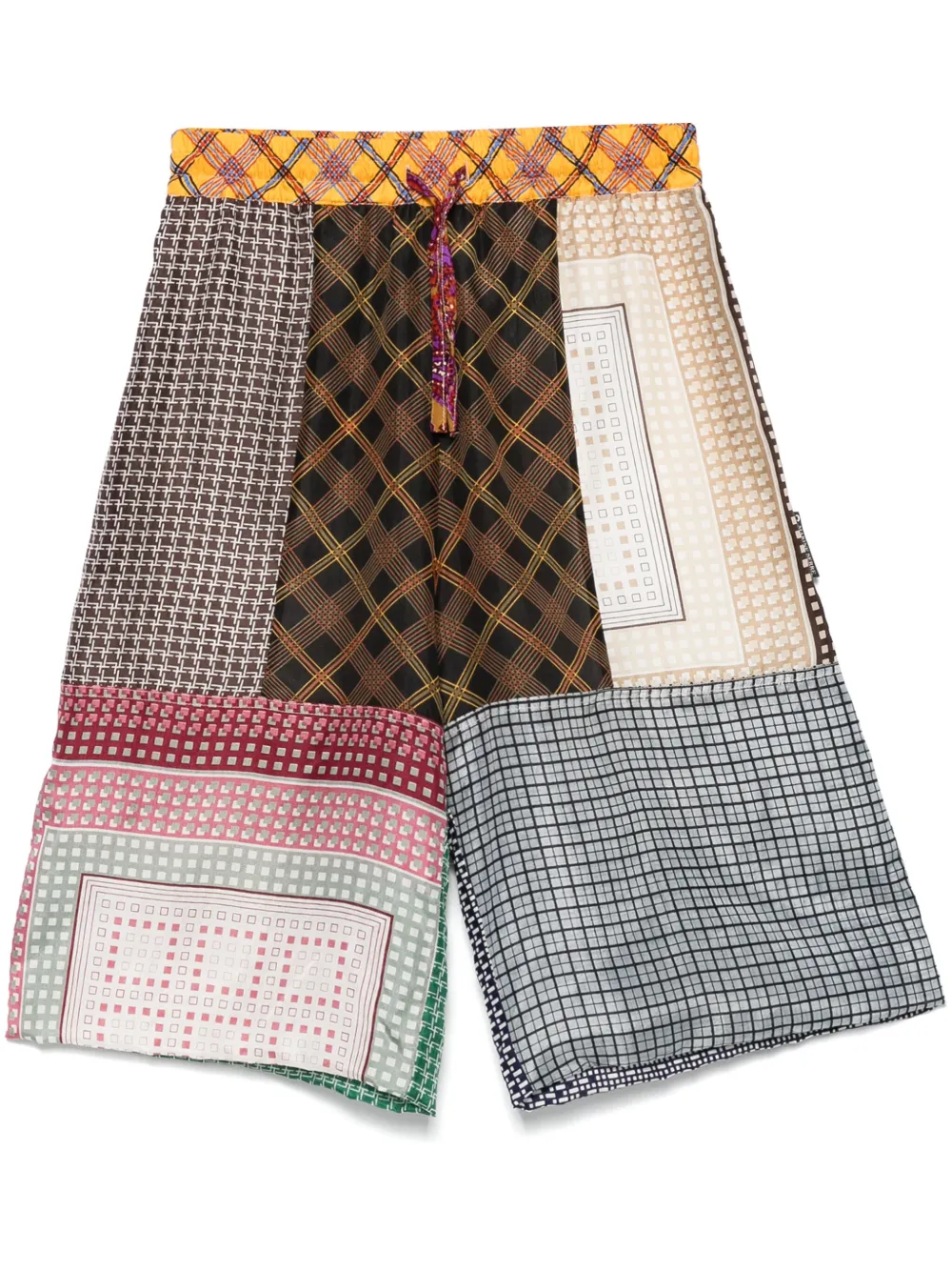 

Шелковые шорты Marine Serre, коричневый