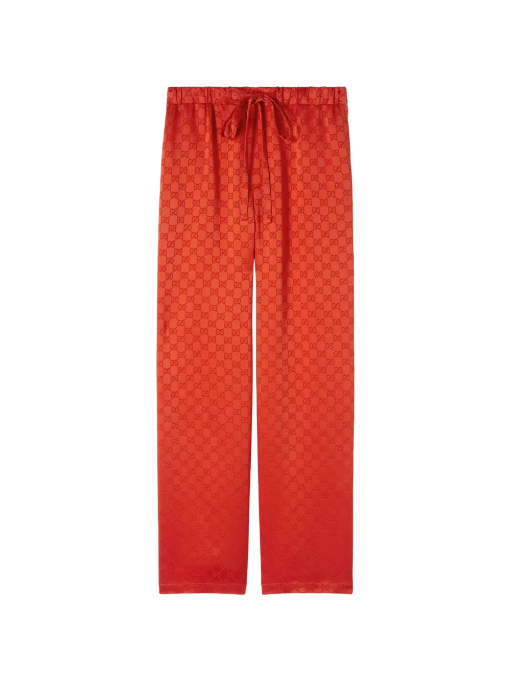 Брюки Gucci Атласные с мотивом Gg, с застёжкой на шнурке, оранжевый