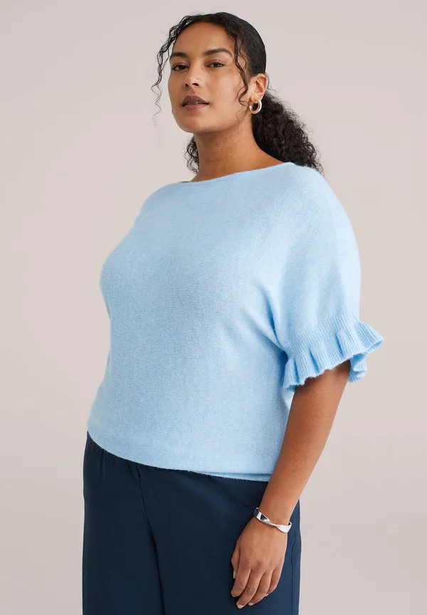 

Базовая футболка curve We Fashion, Light Blue, Серый, Базовая футболка curve We Fashion, Light Blue