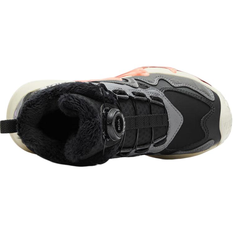 FILA KIDS BOA Теплые противоскользящие высокие детские кроссовки для активного отдыха, черно-серые, для подростков — фото 4