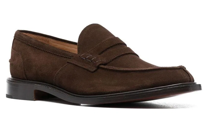 Лоферы замшевые Penny Loafers Tricker's коричневые — фото 4