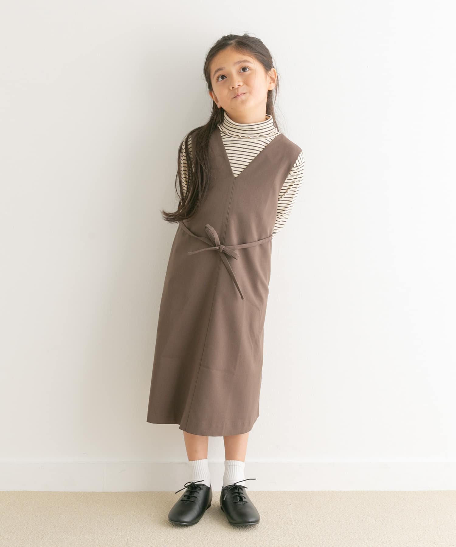 Детский комбинезон-юбка из саржи "UR TECH" с надписью "Parent-Child Link" Urban Research Doors, MOCHA — фото 4