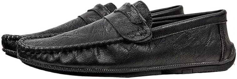 Лоферы мужские из эко-кожи, Loafers for Men Round Toe, Black SayfuR