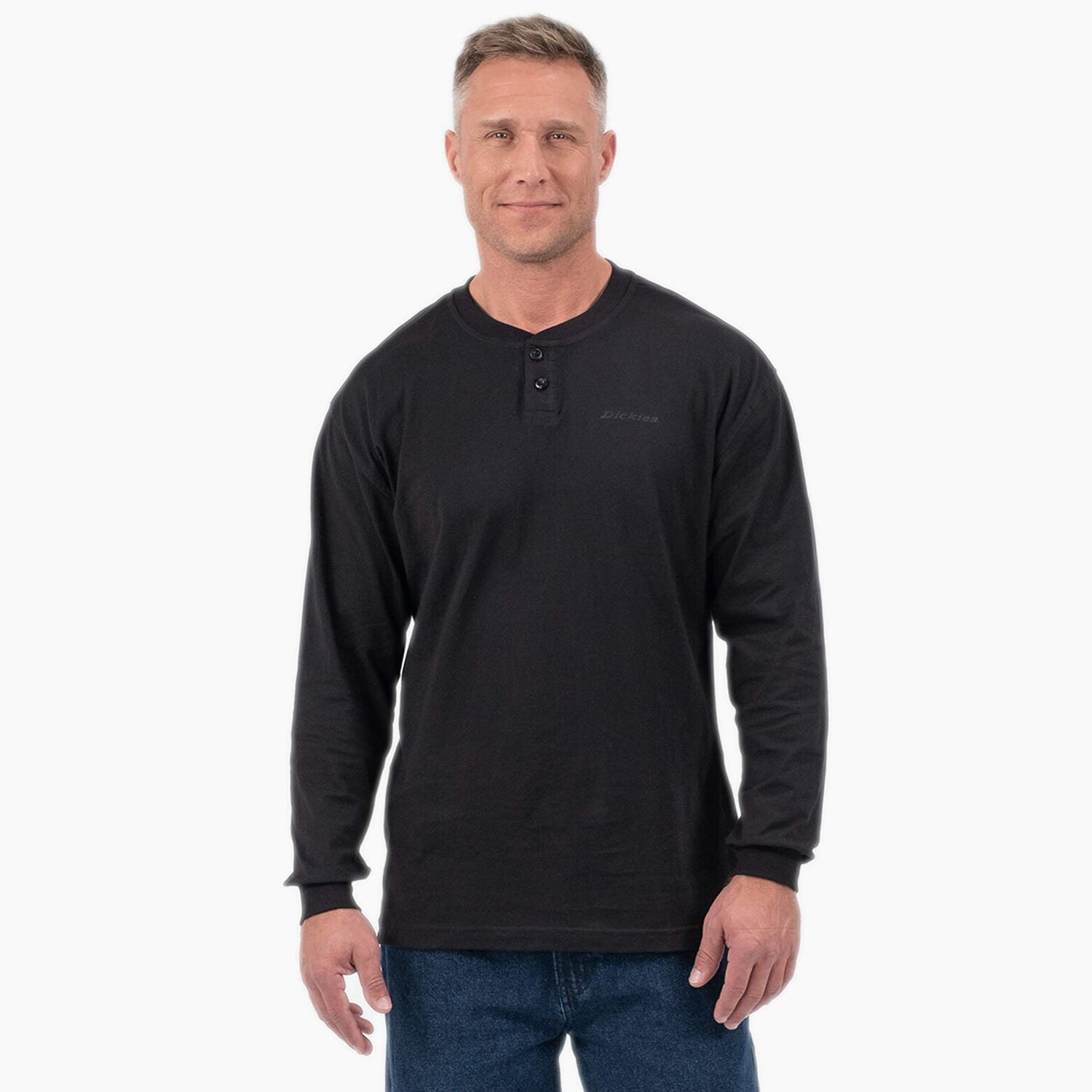 

Футболка с длинными рукавами Dickies на пуговицах на пуговицах, цвет Black (Kbk)