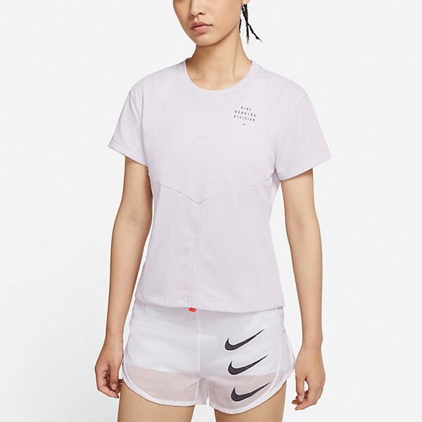 Футболка (WMNS) Nike AS W NK DF Run DVN Top SS RCHD VENICE, фиолетовый — фото 3