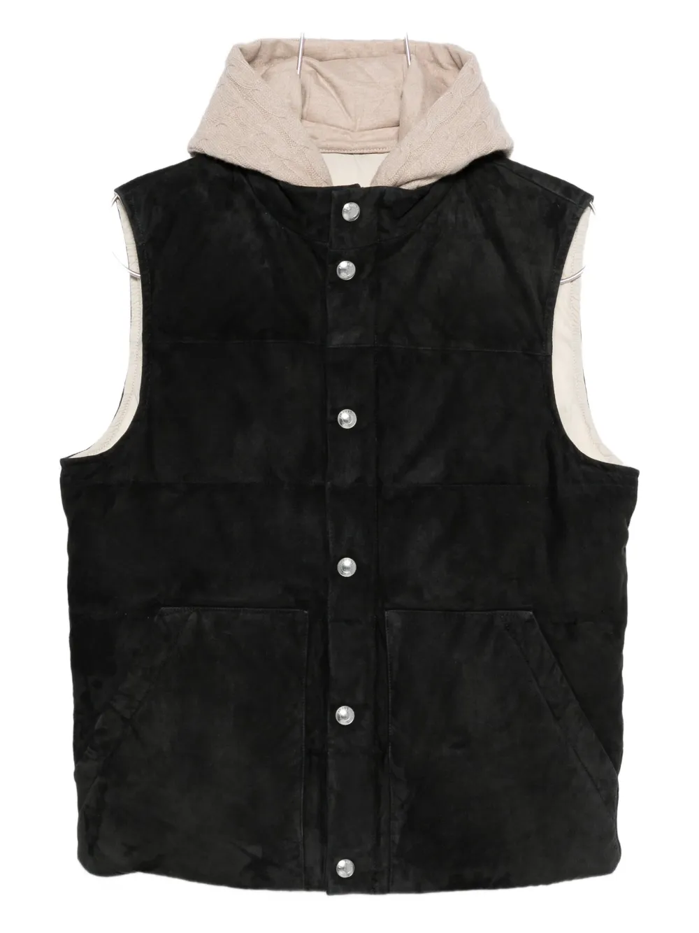 

Стеганый жилет с капюшоном Eleventy, черный