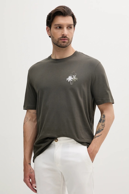 

Хлопковая футболка Armani Exchange, зеленый