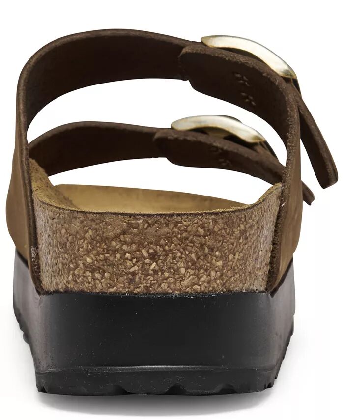 Женские сандалии Arizona Flex Nubuck Leather Platform от Finish Line Birkenstock, коричневый/бежевый — фото 4