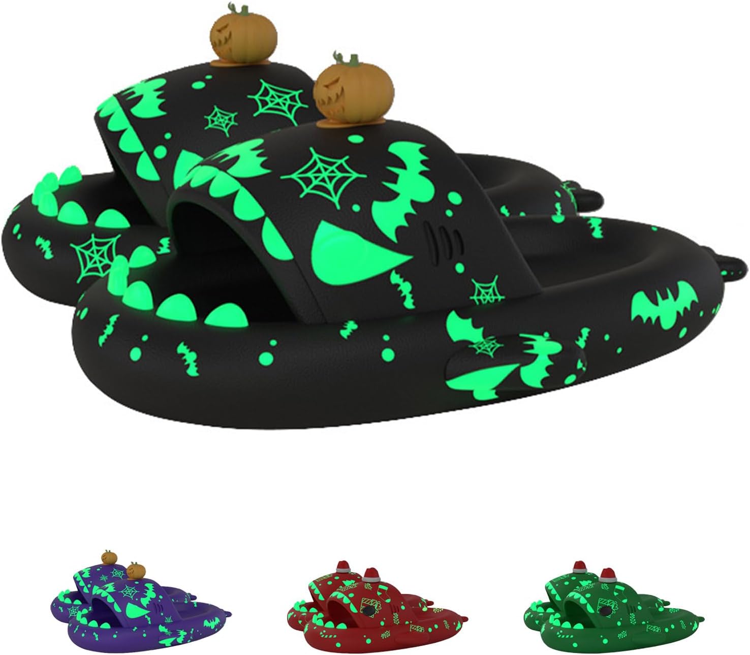 

Мистические слайдеры Акула светятся в темноте Хэллоуинские слайдеры Акула Рождественские слайдеры Акула Хэллоуинские тапочки Акула Санта Слайдеры-тапочки для женщин и мужчин Spacebuyer