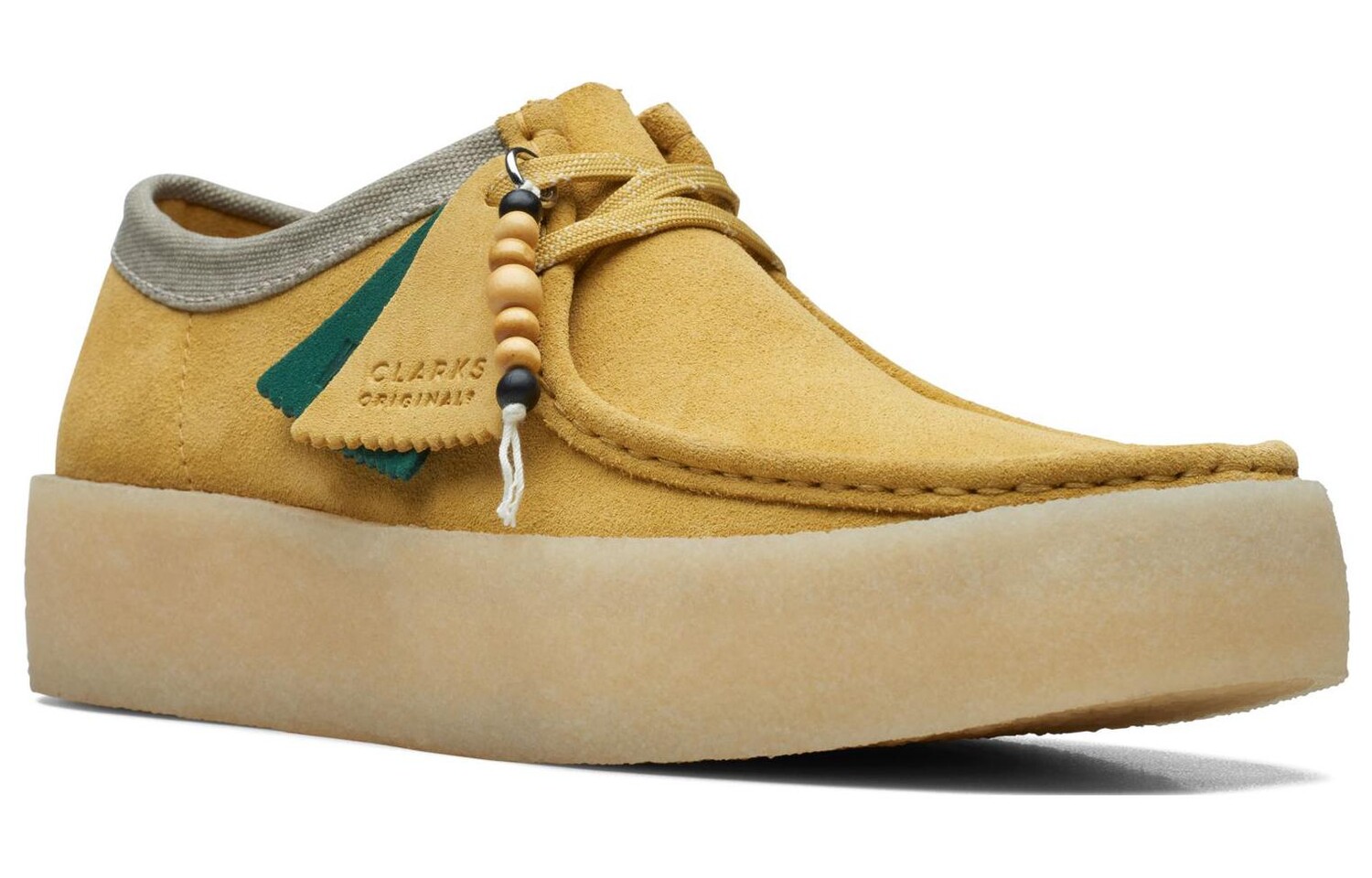 Оригинальные замшевые туфли-лодочки с деревянными бусинами Clarks — фото 3
