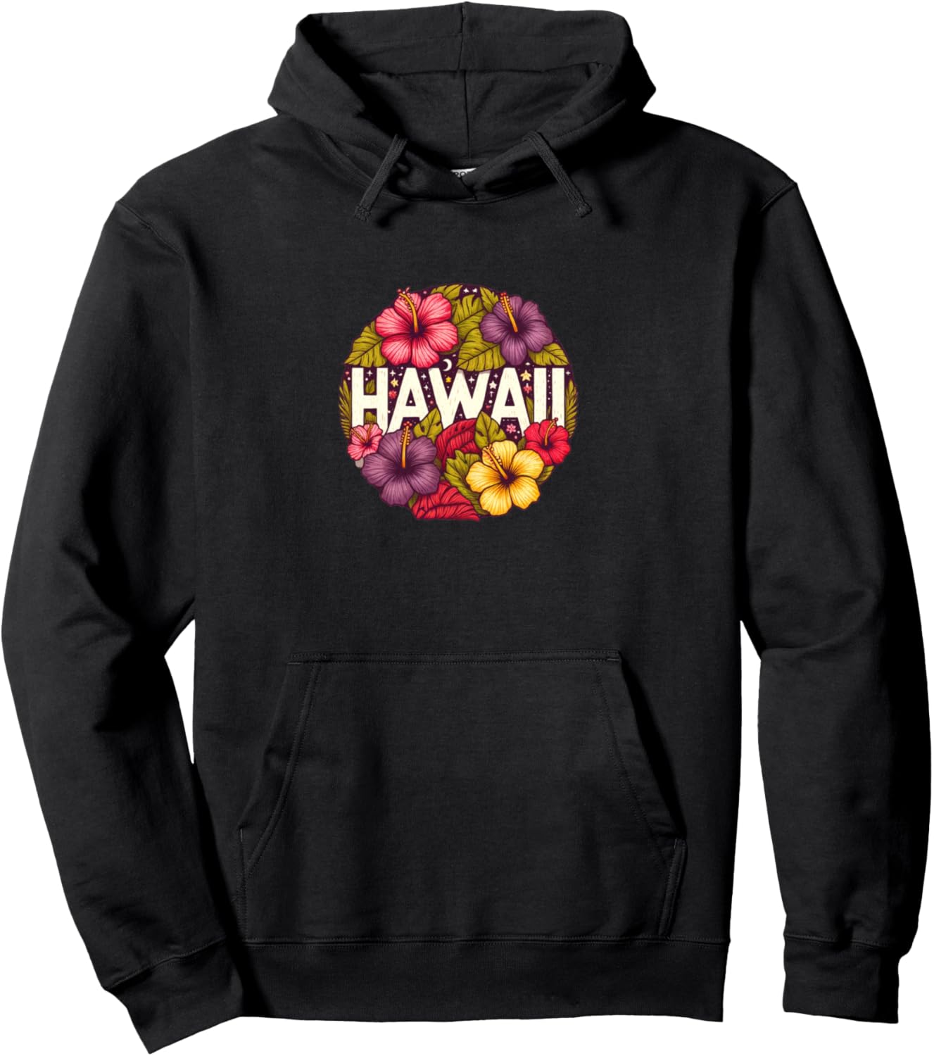 

Ретро-гавайская толстовка с изображением цветка гибискуса Retro Hawaiian Vacation Hawaii Snugg, черный