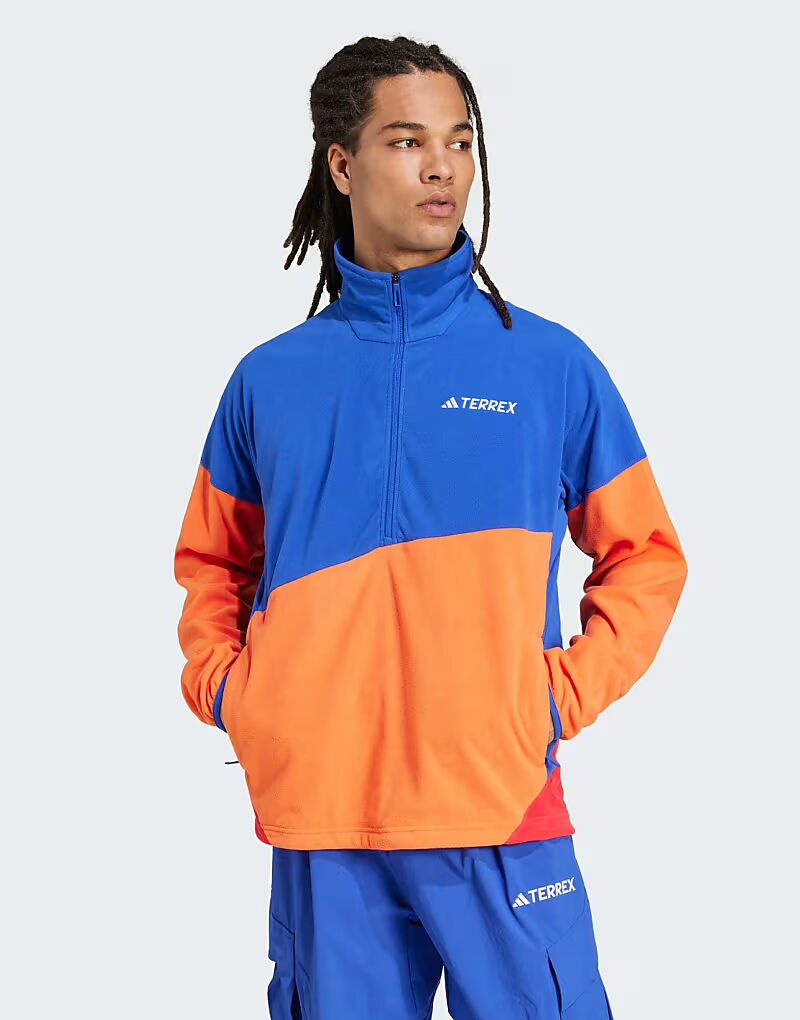 

Флисовый анорак Adidas Terrex multi climawarm в полупрозрачном синем цвете / полуимпульсный