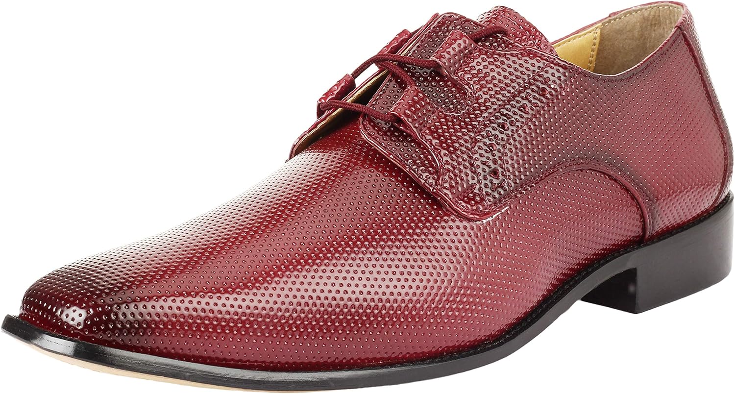 

Мужские классические оксфорды LIBERTYZENO из натуральной кожи с шнуровкой и текстурным дизайном для Рождества, бордовый