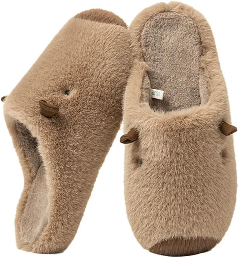 

Милые пушистые домашние тапочки для женщин и мужчин, теплые зимние тапочки, очаровательного мягкого стиля для пары Yafirgeer, Coffee