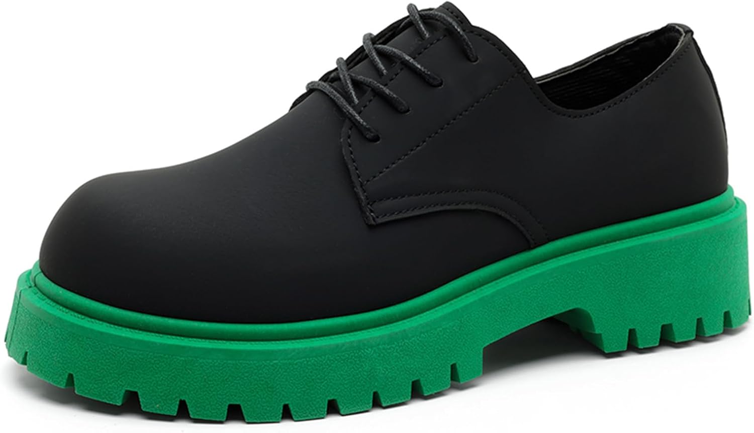 

Мужские кожаные оксфорды на платформе с шнуровкой, классический круглый носок, противоскользящие, формальные дерби для свадьбы, вечеринки, бизнеса и офиса Netehadi, черный