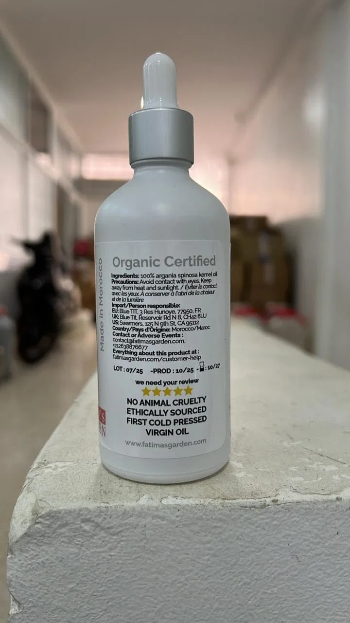 Масло для лица, волос и тела Organic Argan Oil Fatima's Garden, 100 мл — фото 2