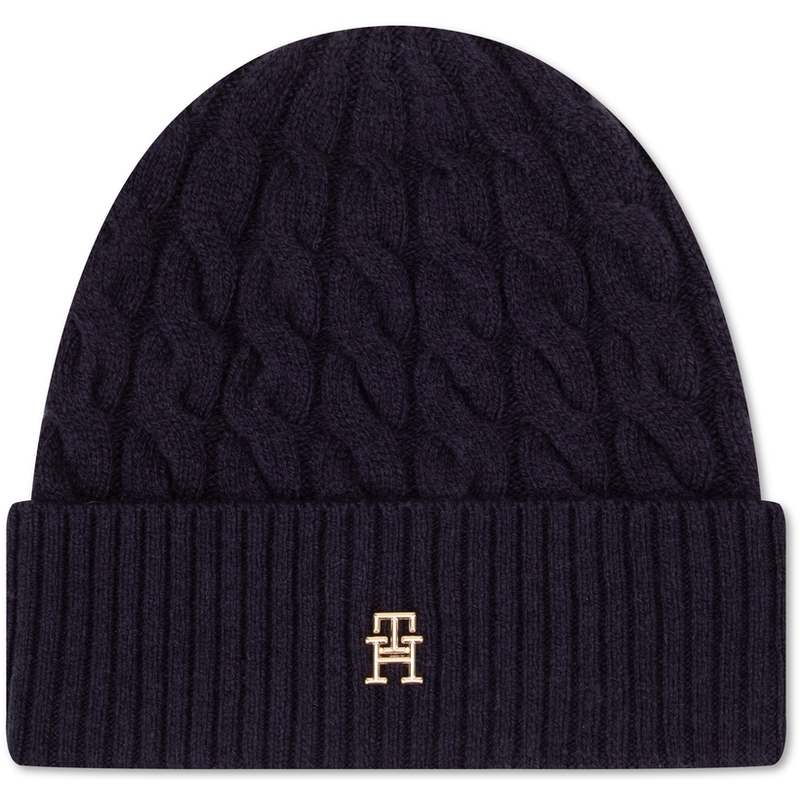 

Tommy Hilfiger Ребристая вязаная шапка с логотипом, Navy Blue DW6
