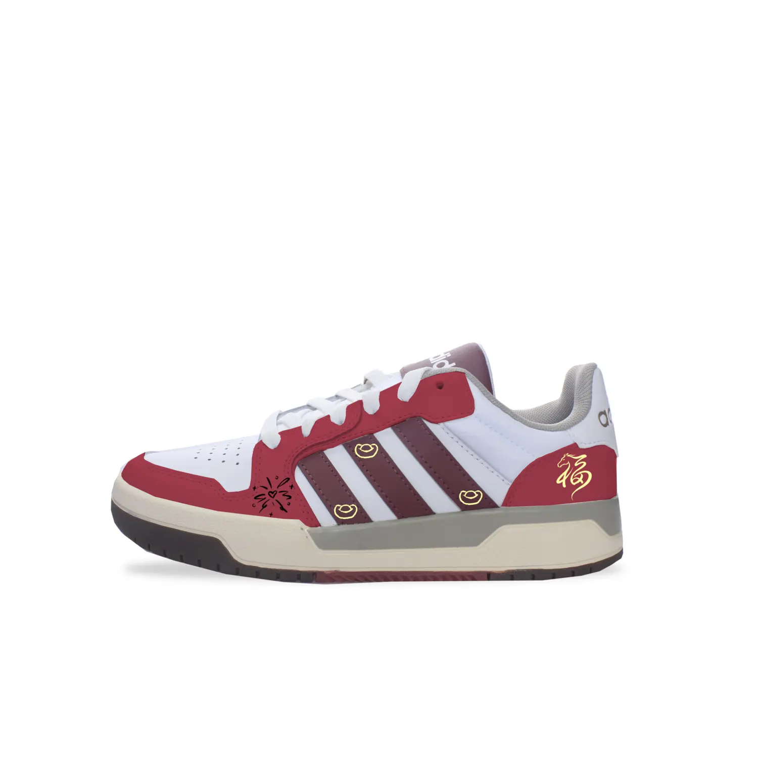 

Adidas Neo Износостойкие дышащие низкие скейтбордные кроссовки Entrap, унисекс, белый с красным