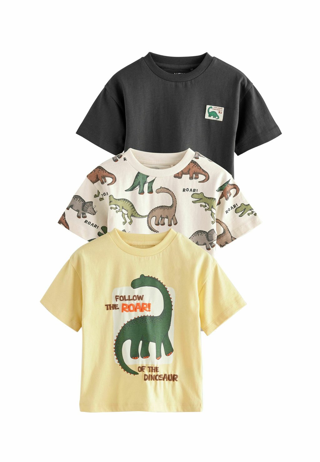 

Футболка с принтом REGULAR FIT - SHORT SLEEVE 3 PACK Next, желтый