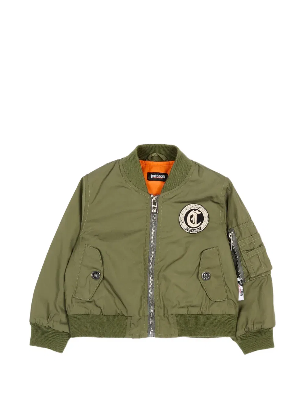 Бомбер с аппликацией логотипа Just Cavalli Kids, зеленый