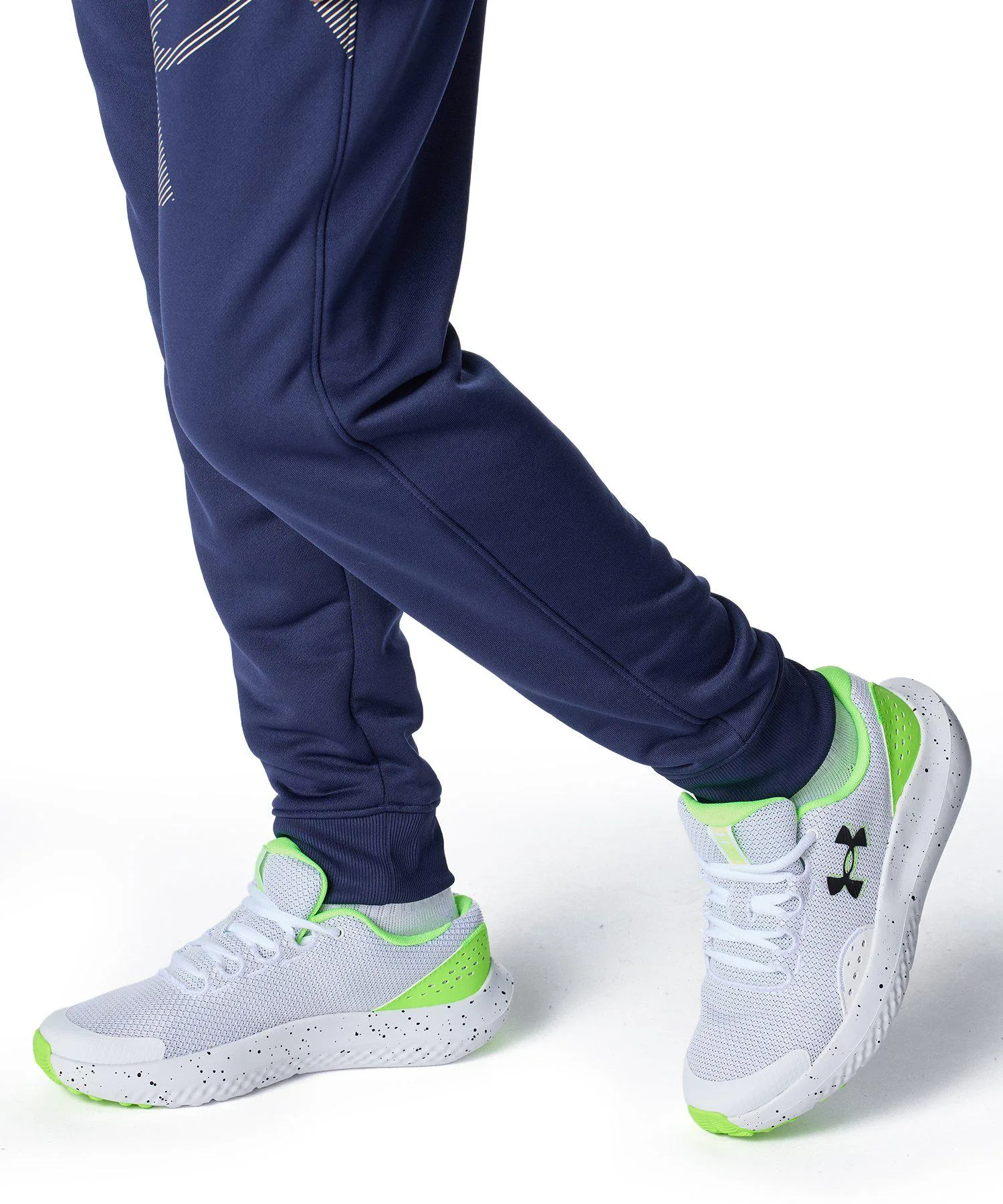 Детские джоггеры из терморегулирующей ткани Big Logo UNDER ARMOUR темно-синие — фото 4