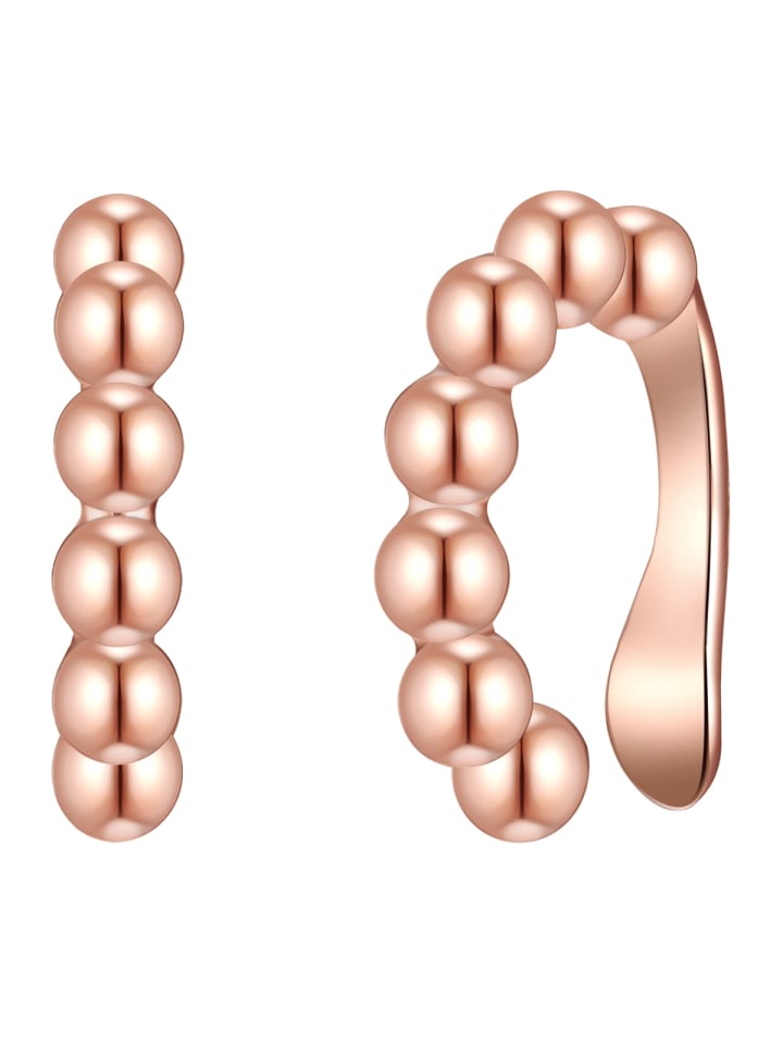 

Lulu & Jane Латунные серьги-кольца в оправе из розового золота