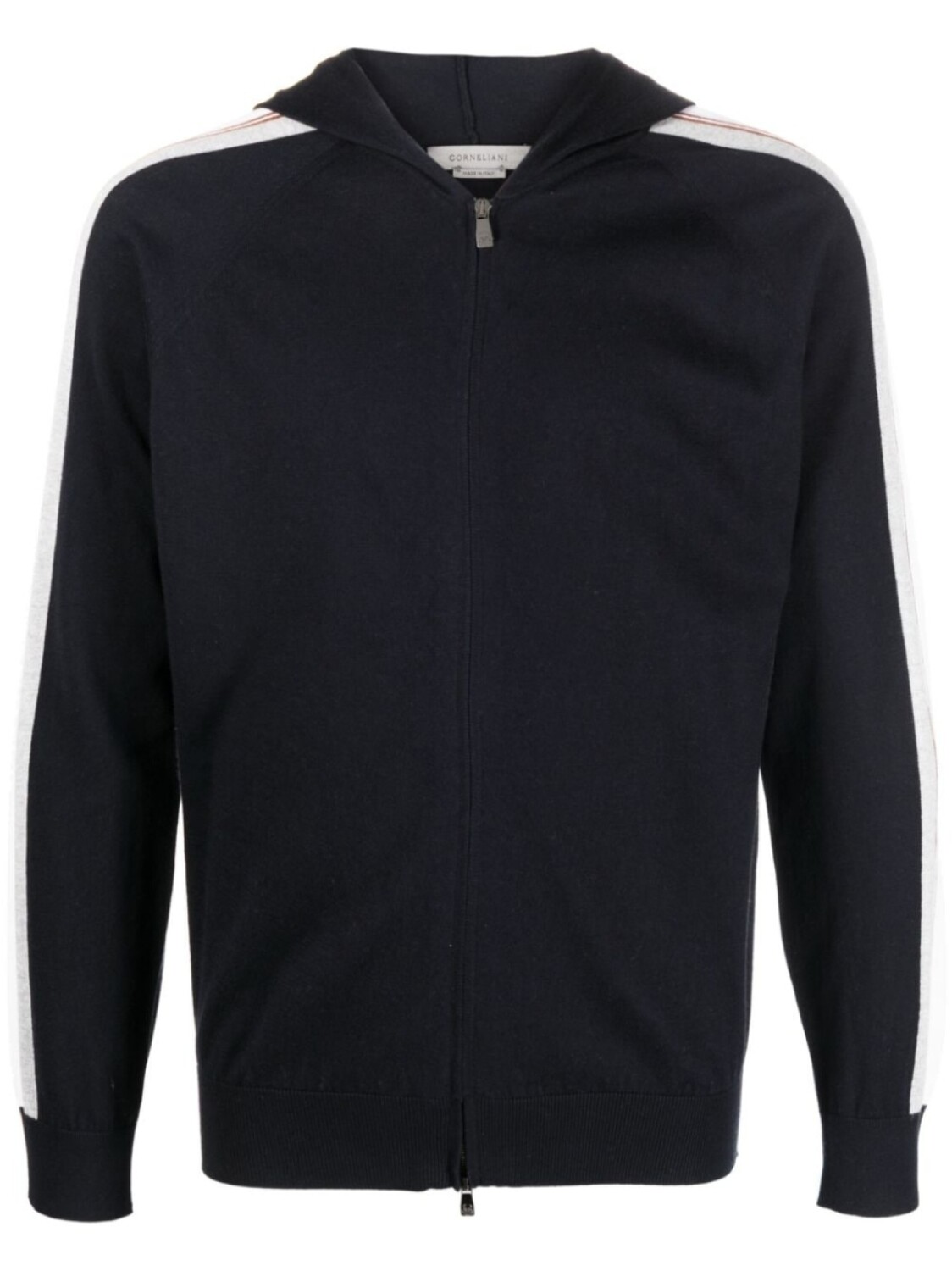 

Corneliani худи на молнии с полосками, синий