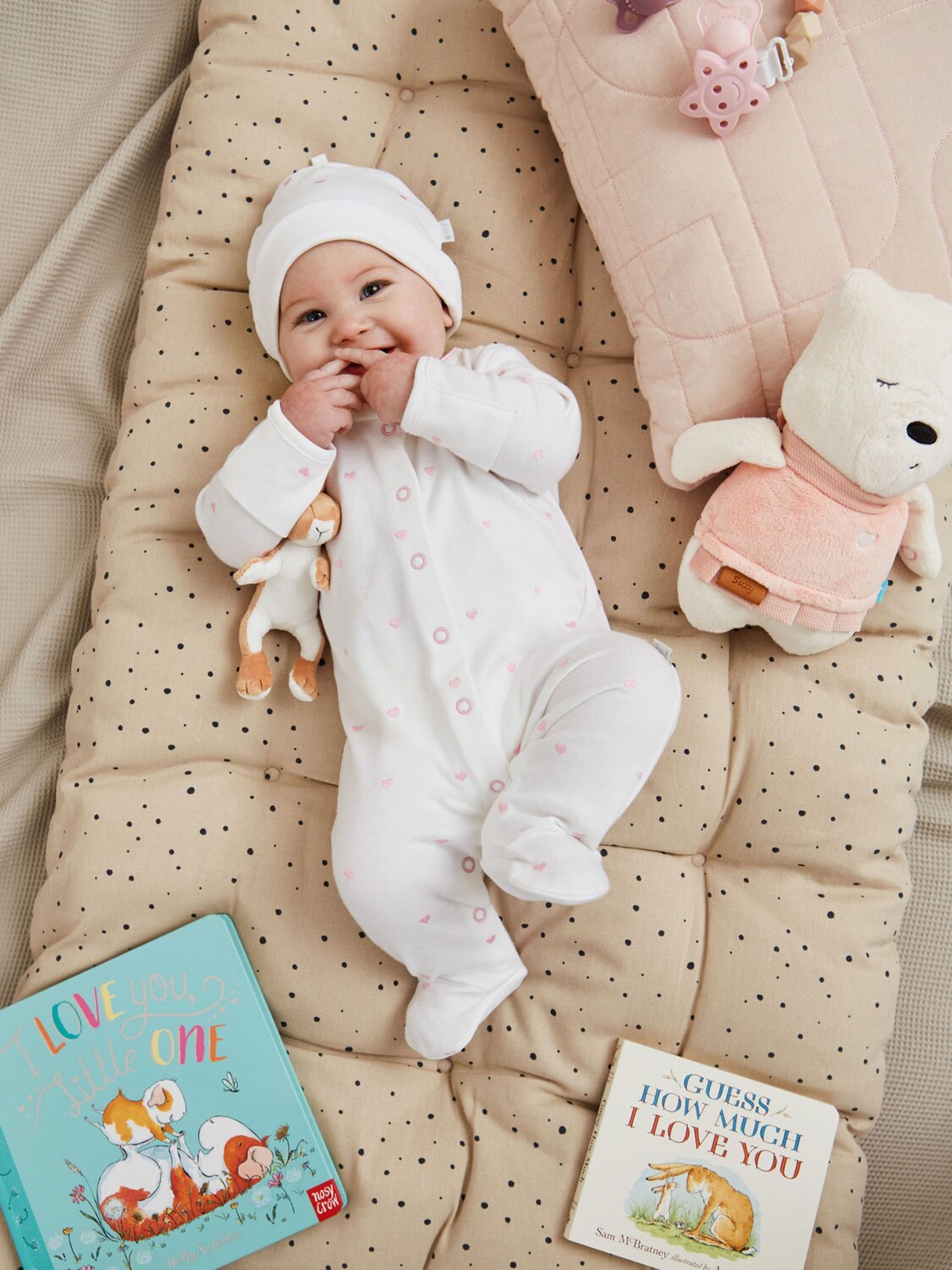 

Комбинезон для сна JoJo Maman Bébé с вышивкой в форме сердца, розовый