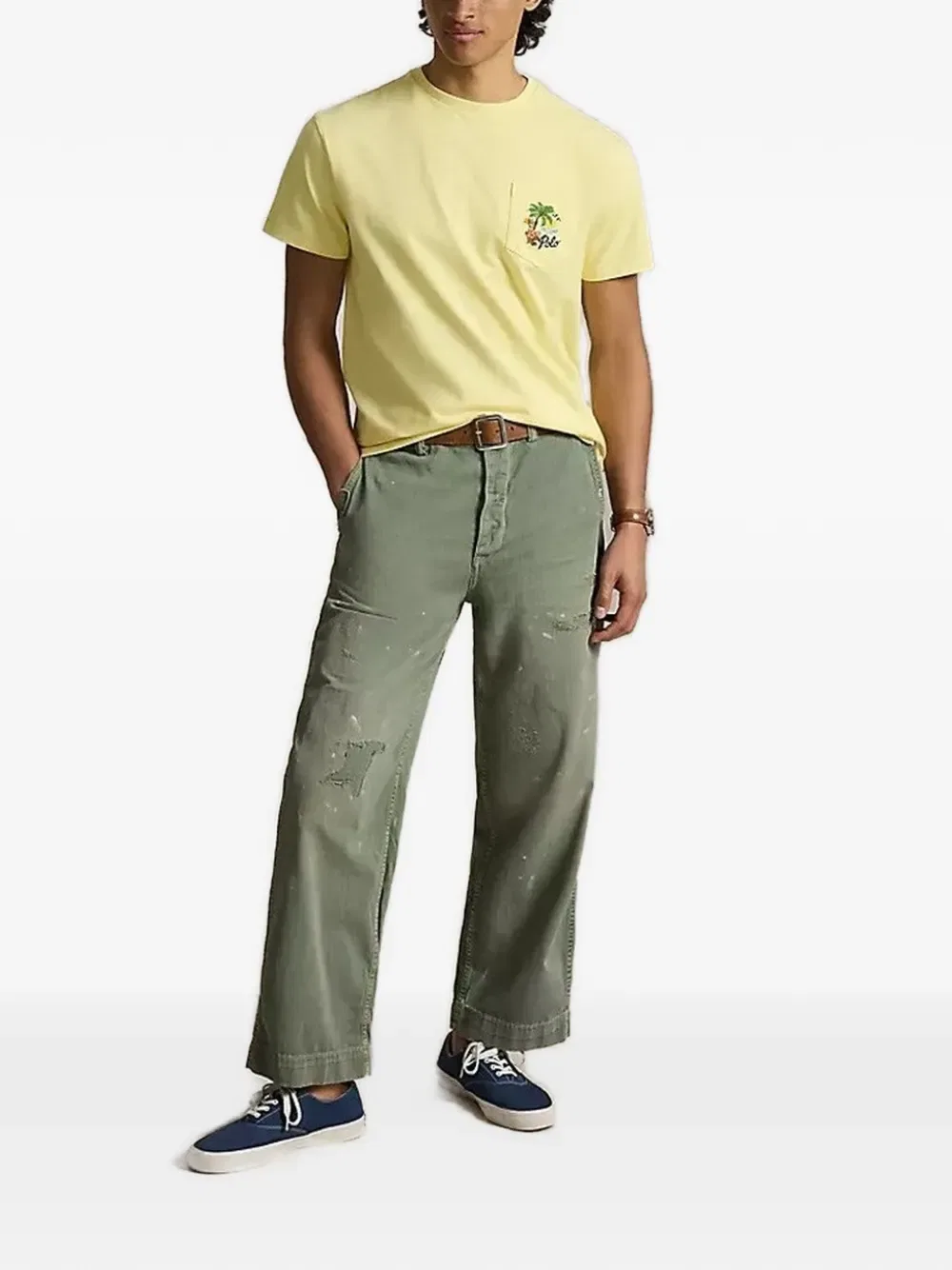 Футболка с вышитым карманом Polo Ralph Lauren, желтый — фото 2
