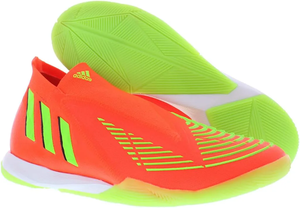 Футбольные кроссовки Adidas Predator Edge.1 для игры в зале - унисекс, красный/зеленый/черный — фото 3