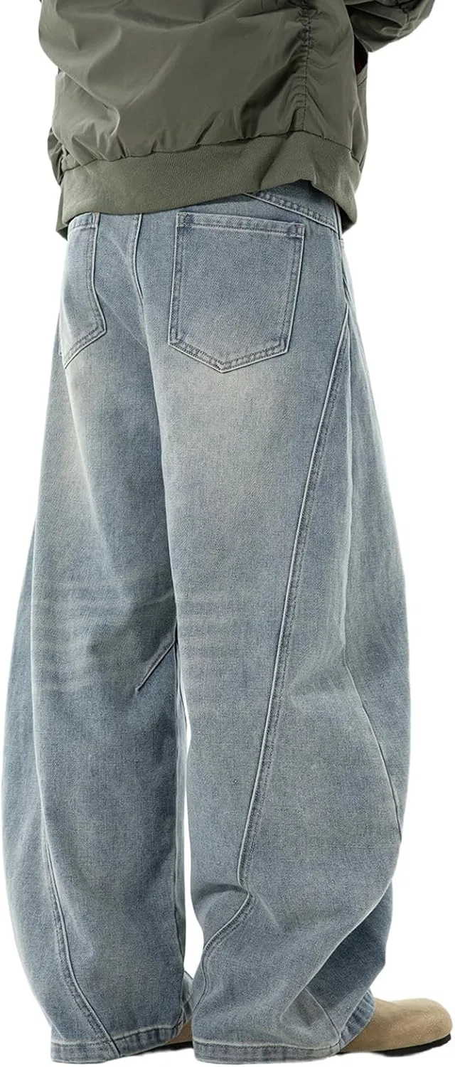 Джинсы свободного кроя, Men's Retro Washed, Black — фото 2
