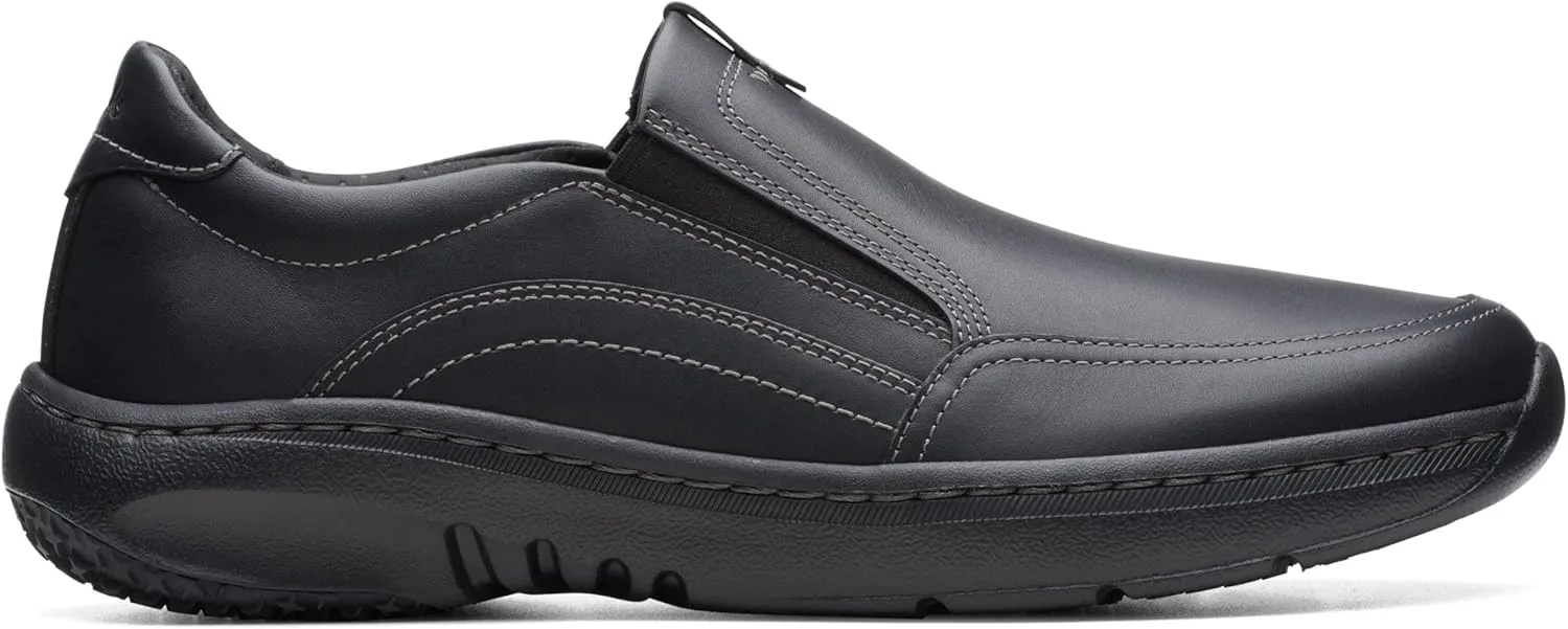 Мужские домашние лоферы Clarks Pro Step изготовлены из высококачественной кожи, черный — фото 2