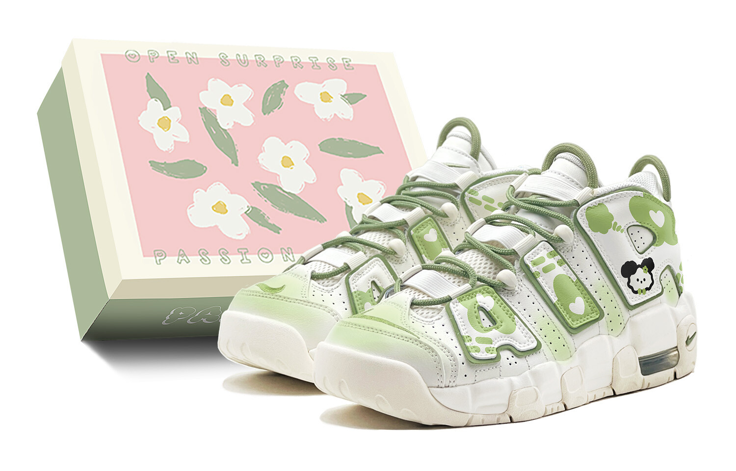 

Кроссовки Nike Air More Uptempo Vintage Basketball Shoes Women's Mid-top Beige, желтый