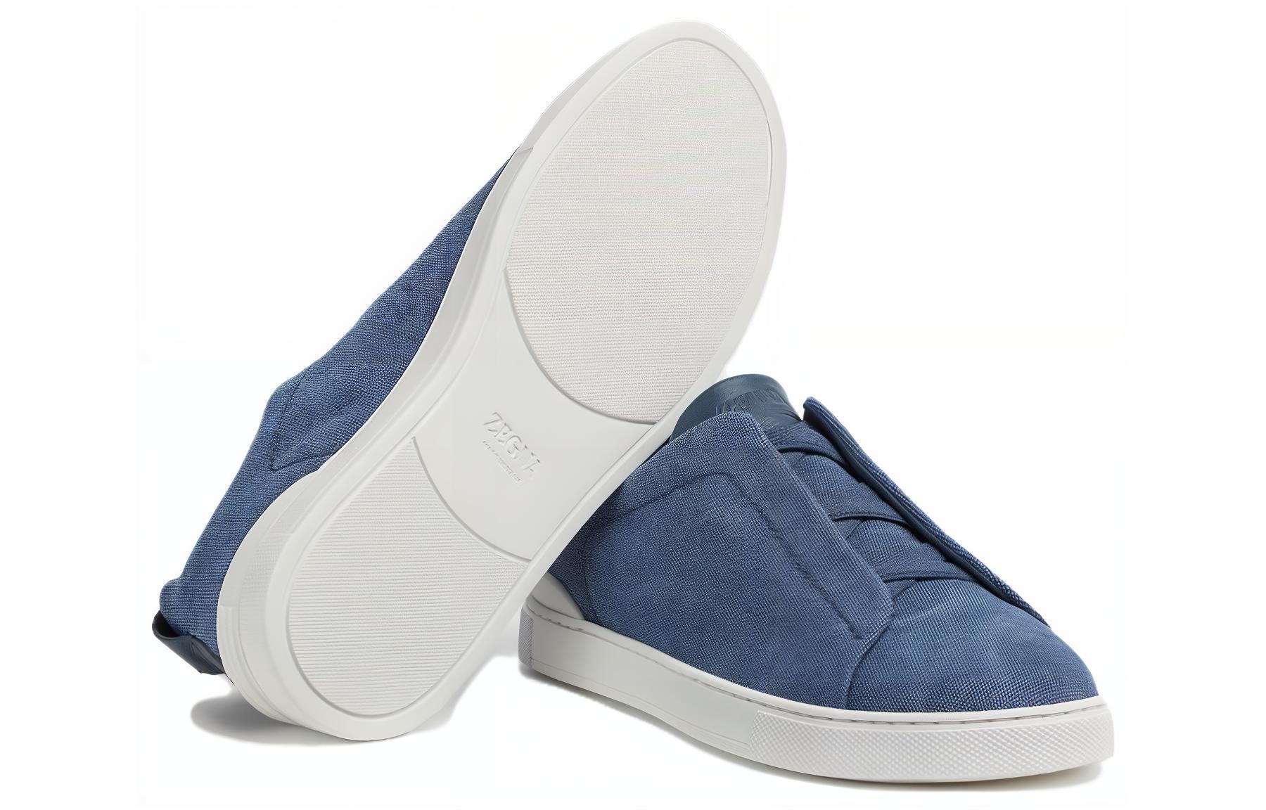 Zegna Triple Stitch Canvas Sneakers Ermenegildo Zegna, Синий — фото 3