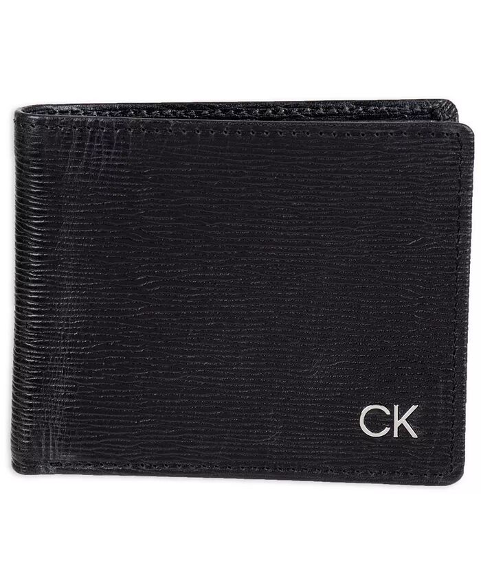 

Мужской тонкий складной кошелек повышенной вместимости RFID Calvin Klein, черный