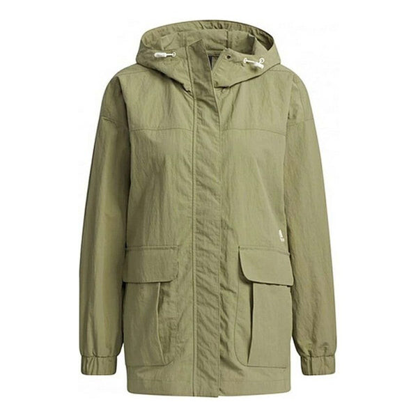 

Куртка solid color sports hooded jacket Adidas, бежевый