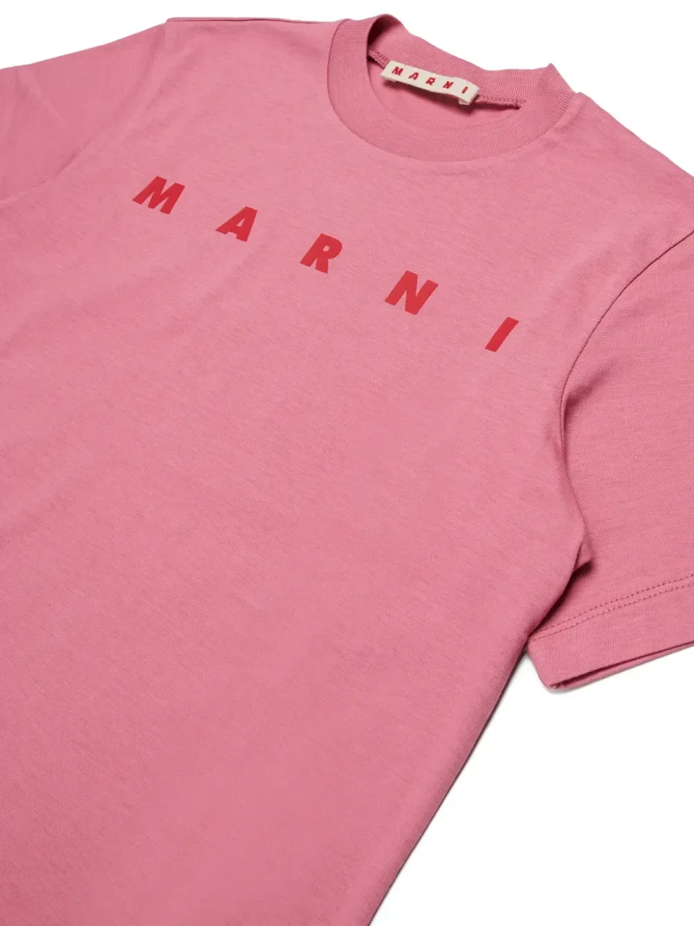 Трикотажная футболка с логотипом Marni Kids, розовый — фото 3