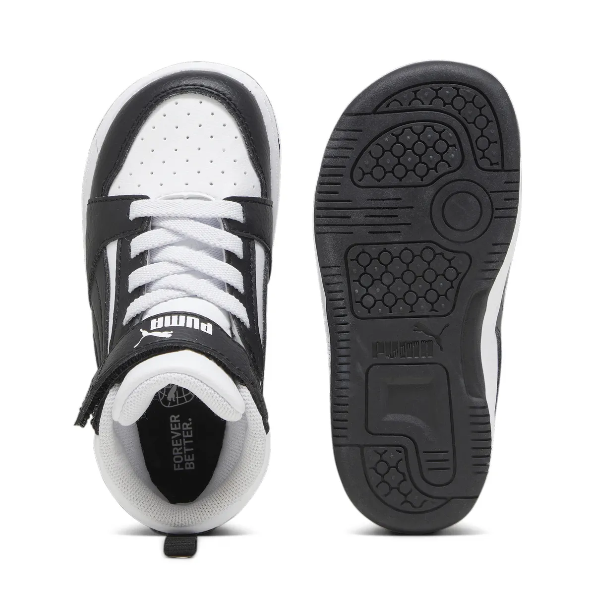Кроссовки PUMA "PUMA Rebound V6 Mid Sneakers Kids", белый — фото 4