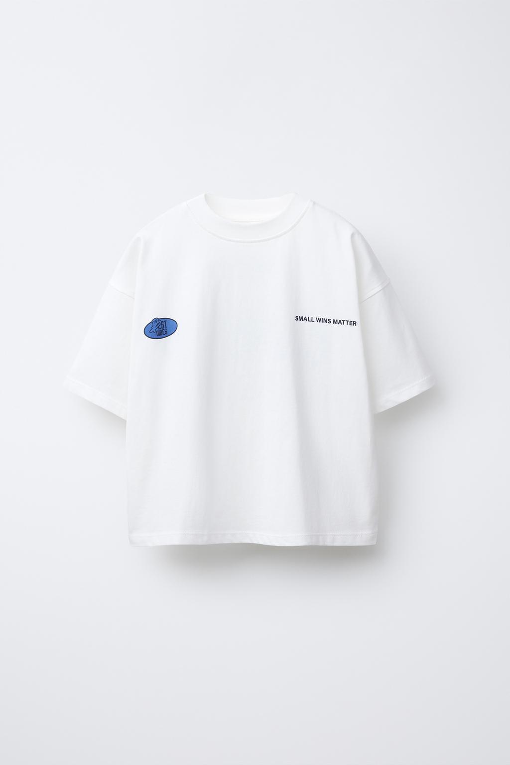 

Футболка с принтом ZARA, белый