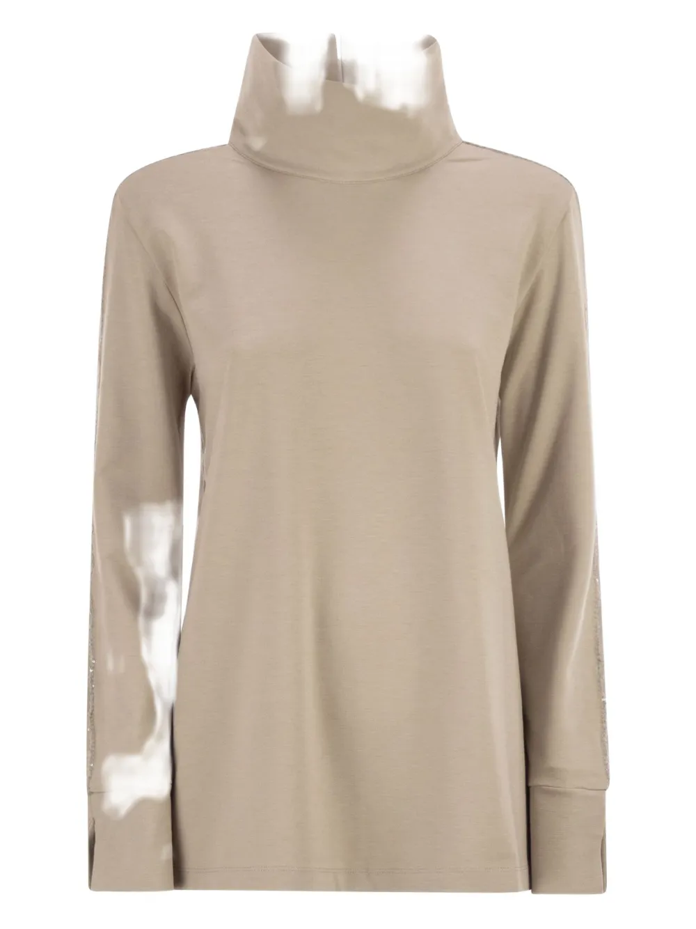 

Свитер с воротником-гольф и логотипом Herno, бежевый