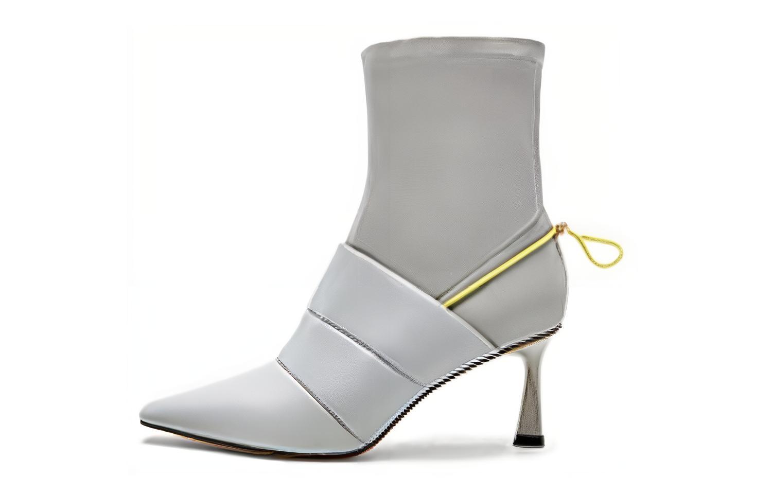 NINE WEST Женские полусапожки на каблуке 7,5 см светло-серые, цвет Light Gray