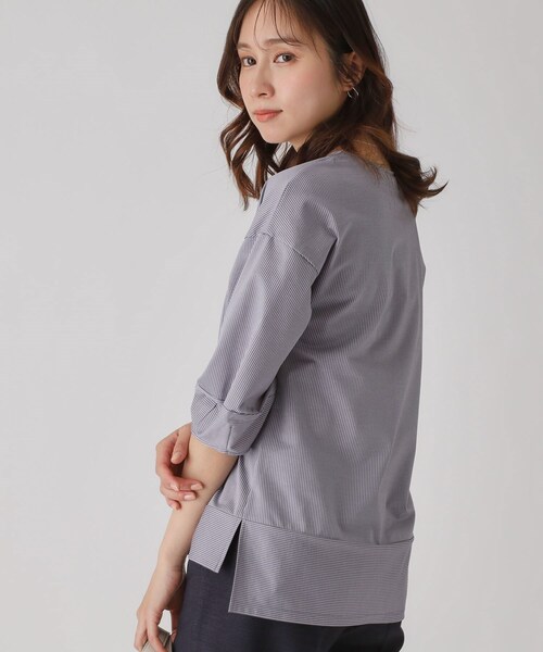 

Трикотажный топ с полосками COUP DE CHANCE, серый