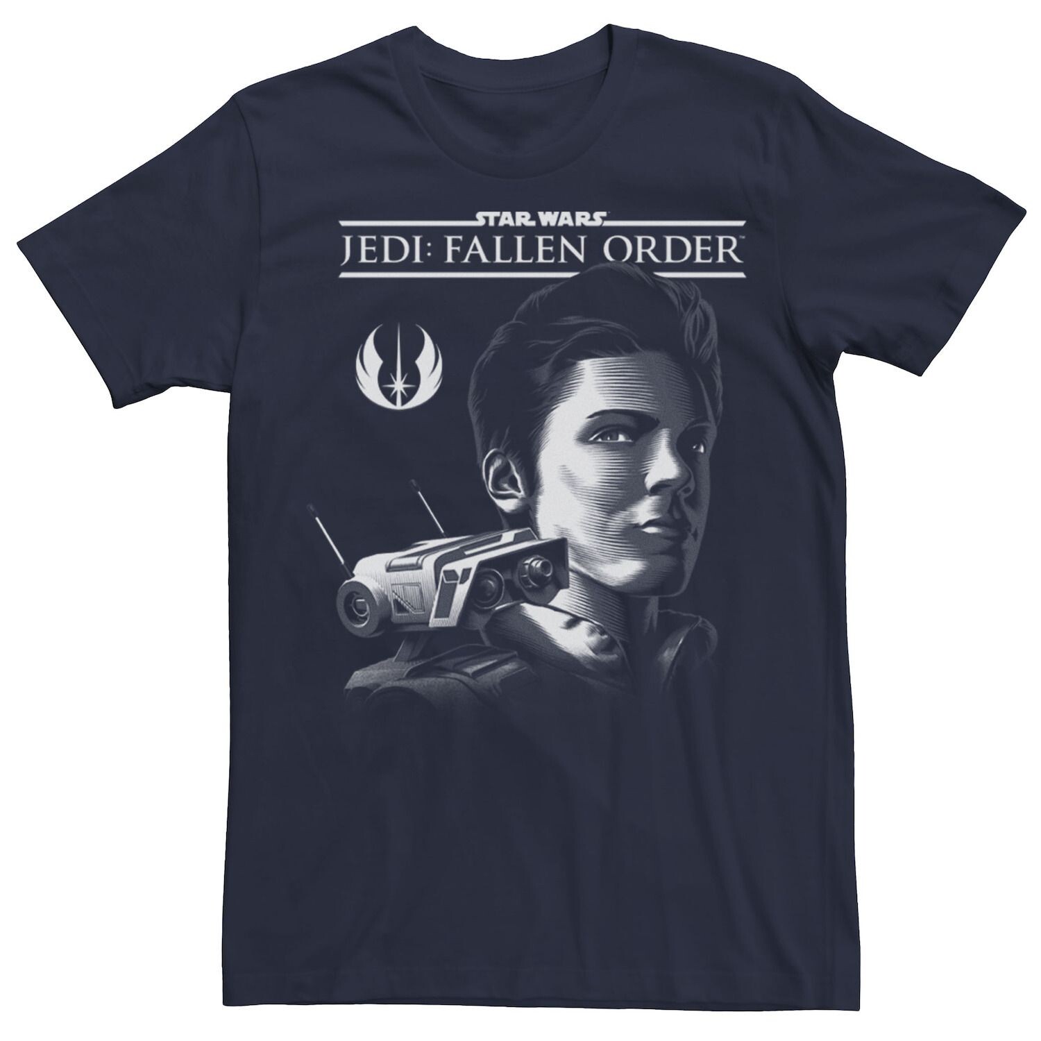

Мужская футболка Jedi Fallen Order Cal Kestis BD-1 с портретом профиля Star Wars