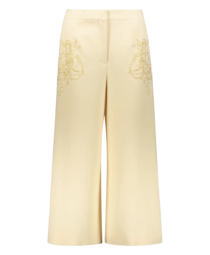 

Широкие брюки с вышивкой Moschino, бежевый