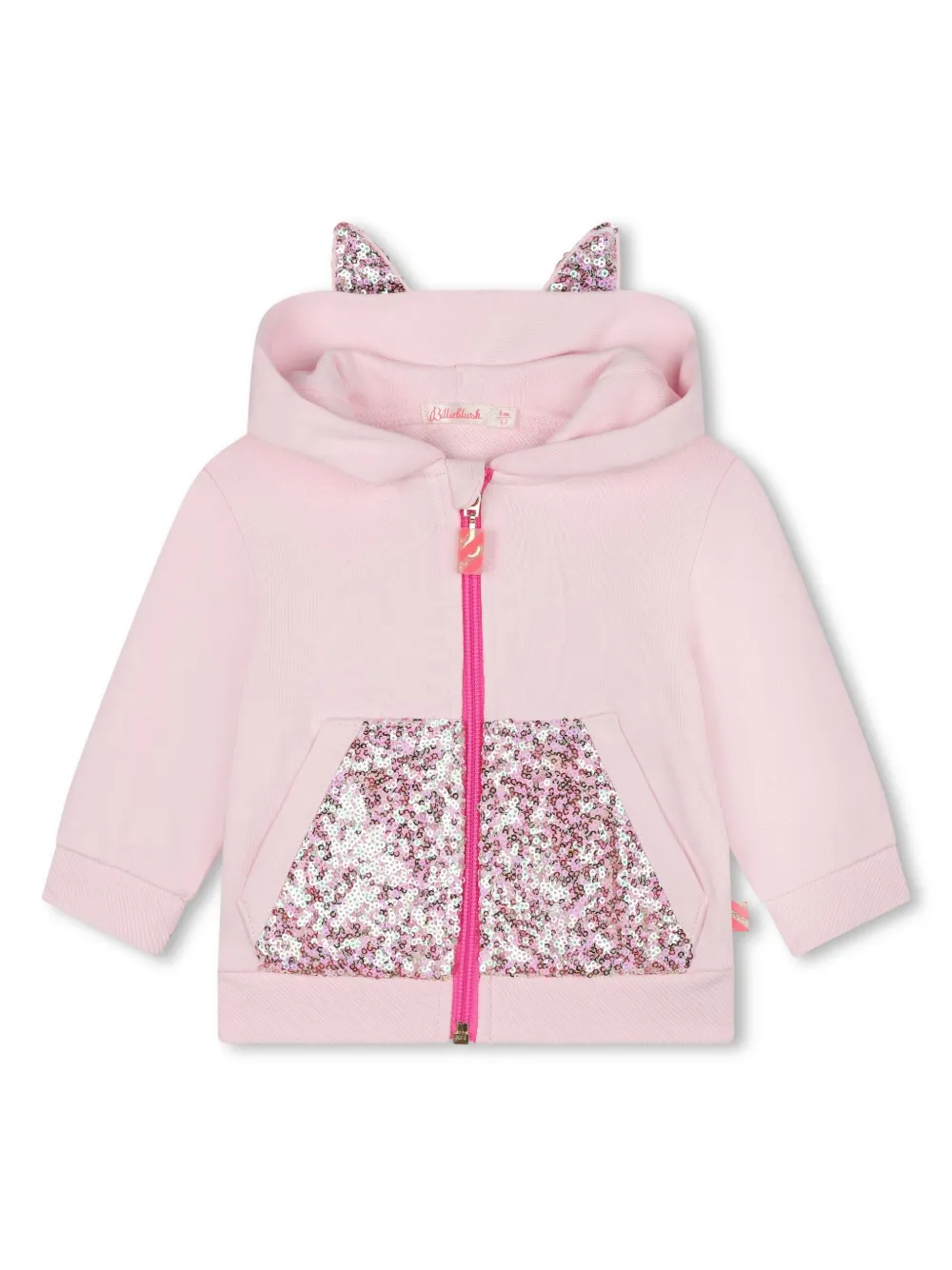 

Худи на молнии с пайетками Billieblush, розовый